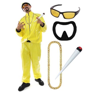 90s Rapper Costume - Medium - Adults Yellow &…
