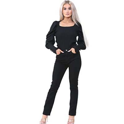 989Zé ENZO Womens High Waist Slim Straight Leg…