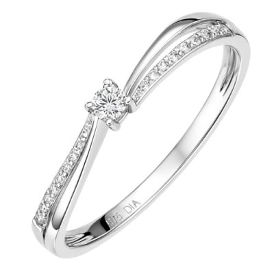 Naava Women's 9ct White Gold Diamond Shoulders…