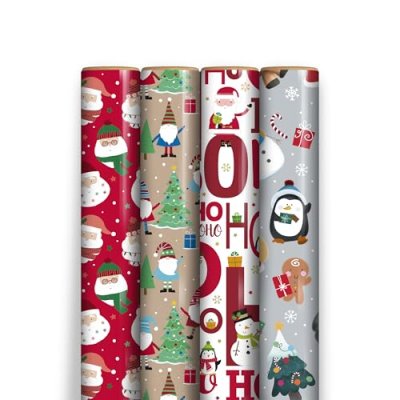 Pack of 4 x 4M Cute Christmas Santa and Friends…
