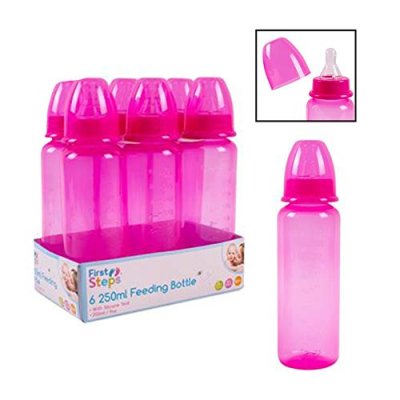 Pack of 6 Baby Bottles Set Silicone Teat Pink…