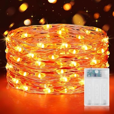 Vacoulery 5M 50LEDs Orange Fairy Lights Battery…