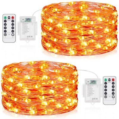 Vacoulery Orange Fairy Lights Battery Operated,…