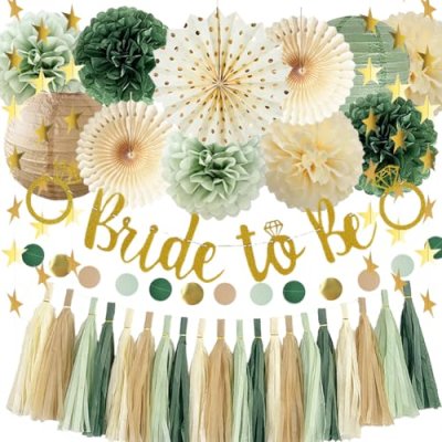 Sage Green Bridal Shower Decor