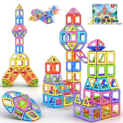 COOLJOY Magnetic Tiles for Kids, Magnetic…