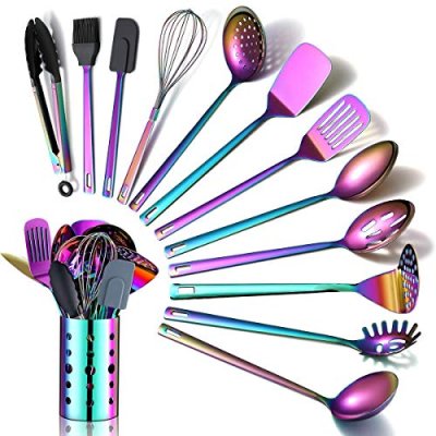 Rainbow Kitchen Utensils Set,13 Pieces Stainless…