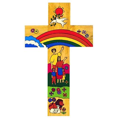 Rainbow Wood Cross