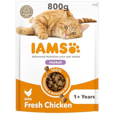 IAMS Hairball Complete Dry Cat Food Chicken 800g …