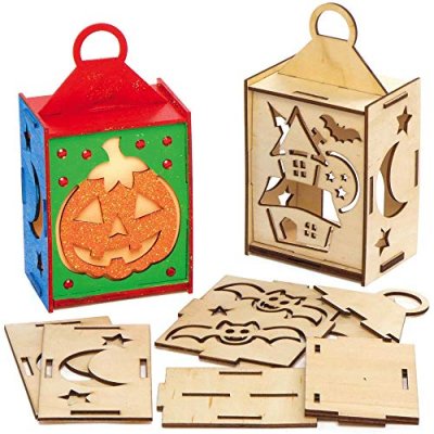 Baker Ross AX241 Halloween Wooden Lantern Kits -…