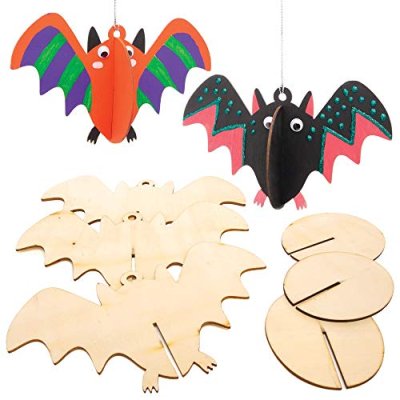 Baker Ross Wooden Bat Decorations