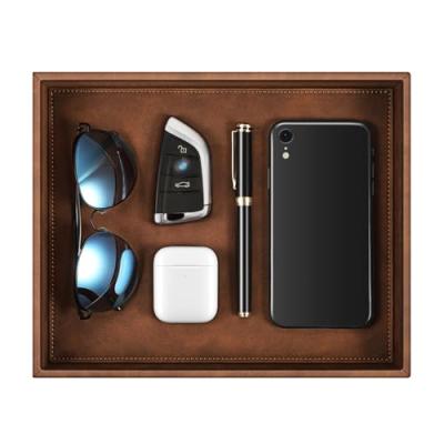 SITHON Valet Desk Organiser, Brown