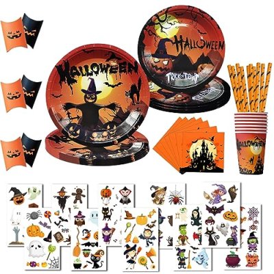ASSUGO Halloween Tableware 80 Pieces, Halloween…
