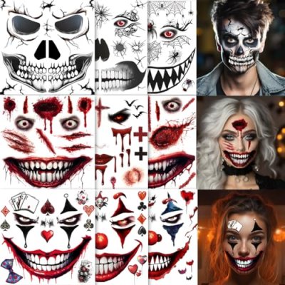 ENYACOS Halloween Face Tattoos