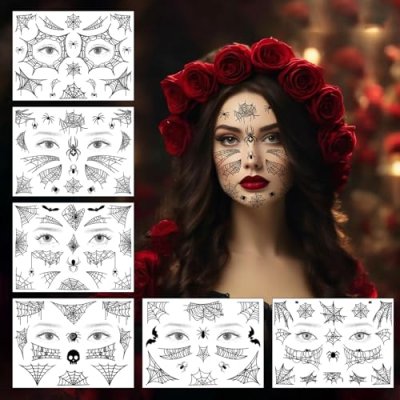 Halloween Face Stickers, 6 Sheets