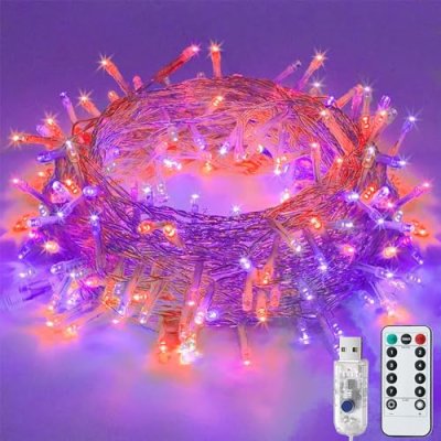 LITYBY Halloween Fairy Lights, 8 Modes USB Plug…