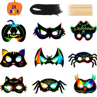 DIYASY Halloween Scratch Art Mask Kit