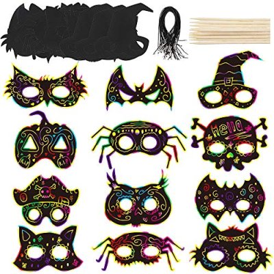 LOKIPA Halloween Scratch Art Masks