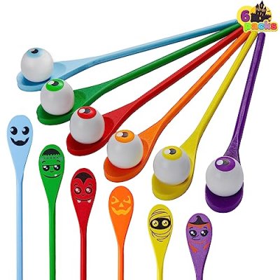 JOYIN Halloween Egg and Spoon Race Game Set; 6…