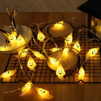 AUAUY Halloween Ghosts String Lights, 2 Modes 3…