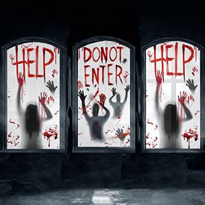 KITSHI Halloween Window Decorations 3 Pcs Large…