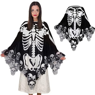 BOARDFEB Halloween Skeleton Cape
