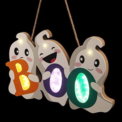 VEYLIN Halloween Door Sign Decorations Ghost Door…