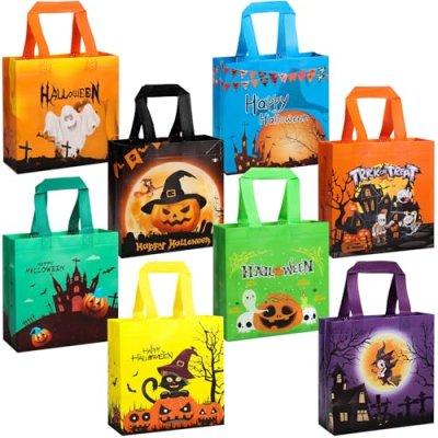 GOMANCHE Halloween Treat Bags with Handle, 8 Pcs…