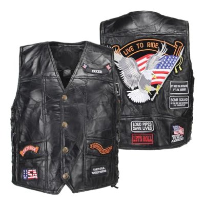 WalnutKing Leather Motorcycle Vest