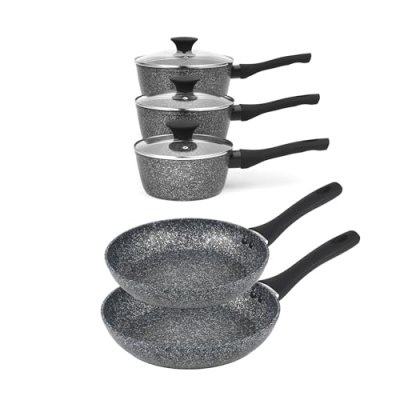 Salter Megastone 5-Piece Pot & Pan Set – 16/18/20…
