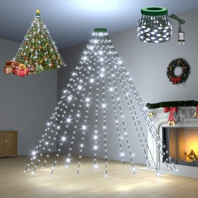 Dalugo Christmas Tree Lights Cool White, 480 LED…