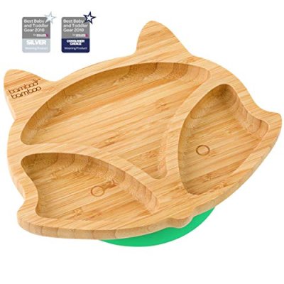 Bamboo Baby Plate with Secure Suction