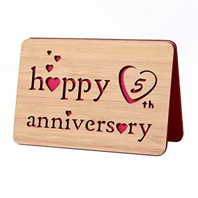 Bamboo Wooden Anniversary Greeting Cards