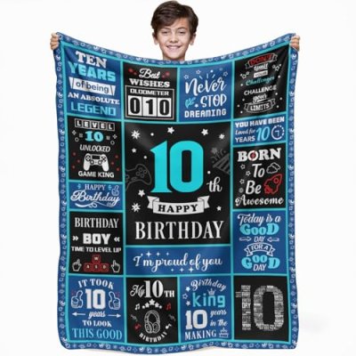 Game Theme Blanket for Boys 10 Birthday