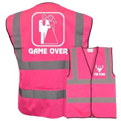 Game Over Stag Vest! Pink Hi Vis Vest -Ideal For…