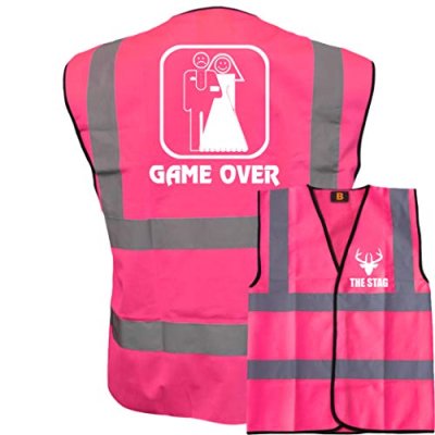 Game Over Stag Vest! Pink Hi Vis Vest -Ideal For…