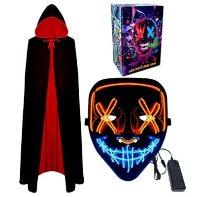 WFKKMEQ Vampire Cape and LED Mask
