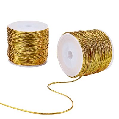 PandaHall Gold Metallic Wire, 2mm