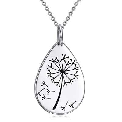 AXELUNA Dandelion Necklace for Women 925 Sterling…