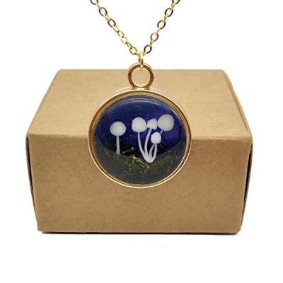 Handmade Mushroom Moss Pendant Necklace