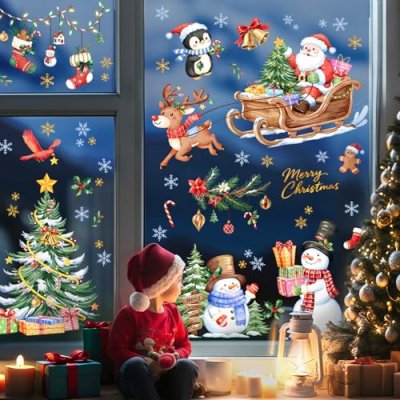 Tanlaby Christmas Window Decor