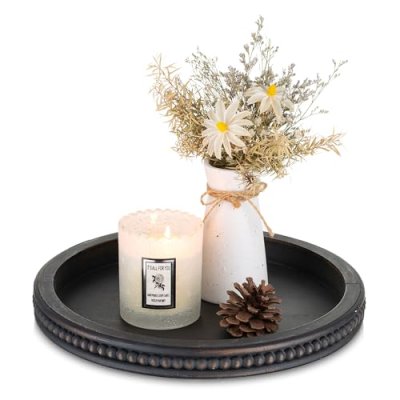 Hanobe Beaded Wooden Tray