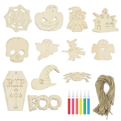 Fantasyon Halloween Wooden Ornaments