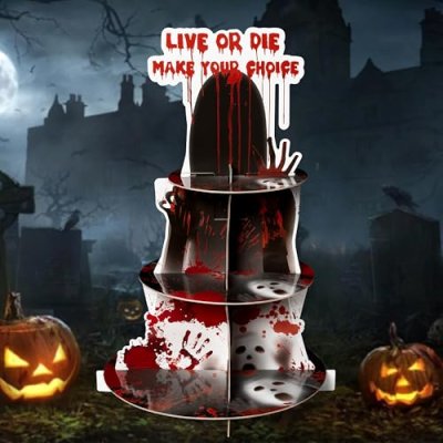 Haooryx Halloween Bloody Cupcake Stand - 3 Tier…