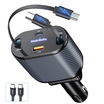 MAGJIEYX Car Charger with Dual Cables