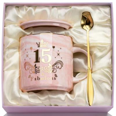 Marbled Ceramic Cup 14oz for 15 Year Old Girls