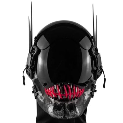 Marikito Punk Mask, LED Skull Mask, Adjustable…