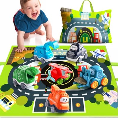 Cartoon Truck Car Toys with Playmat