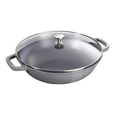 STAUB Cast Iron Wok, Grey, 30 cm