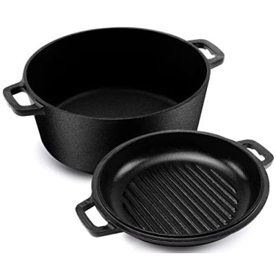 KICHLY Cast Iron Dutch Oven