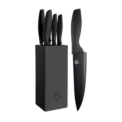 MasterChef Knife Set with Block, 5 Kitchen Knives…